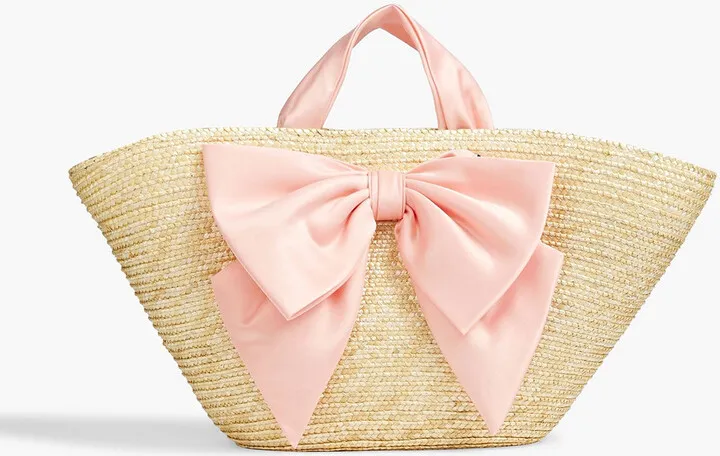 Carlotta bow-embellished straw tote