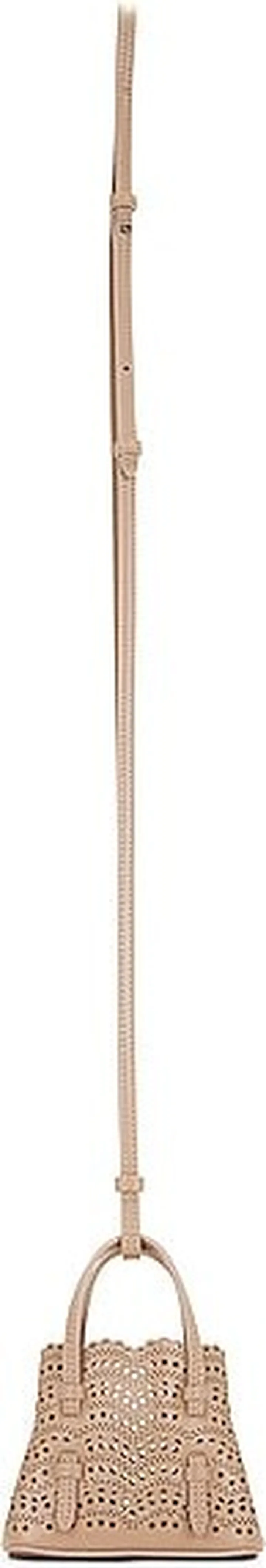 ALAÏA Mini Mina Shoulder Bag in Nude