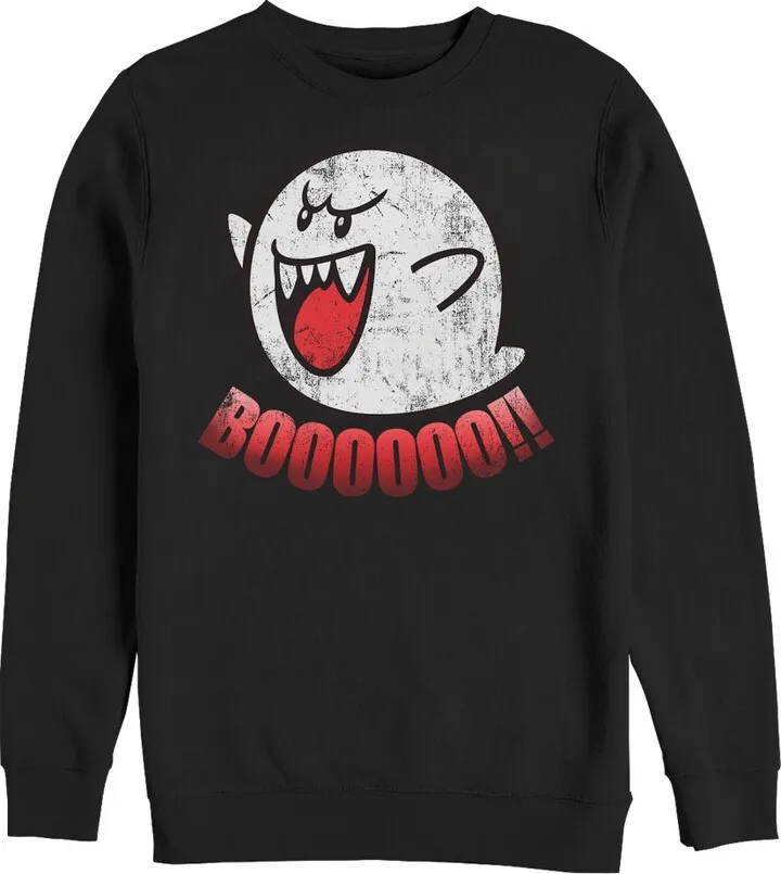 Men's Nintendo Retro Boo Ghost Sweatshirt - Black - X Large
