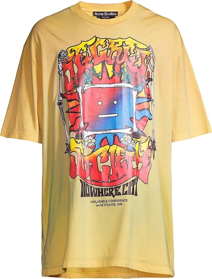 Graphic Crewneck Cotton-Blend T-Shirt