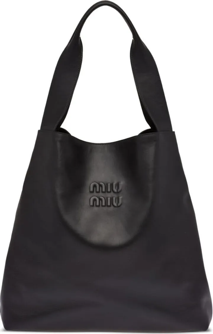 Logo-Embossed Leather Tote Bag
