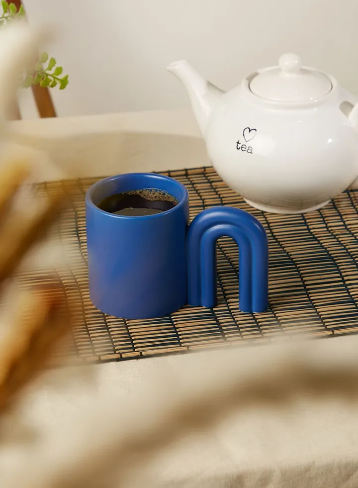 Blue Abstract Handle Mug