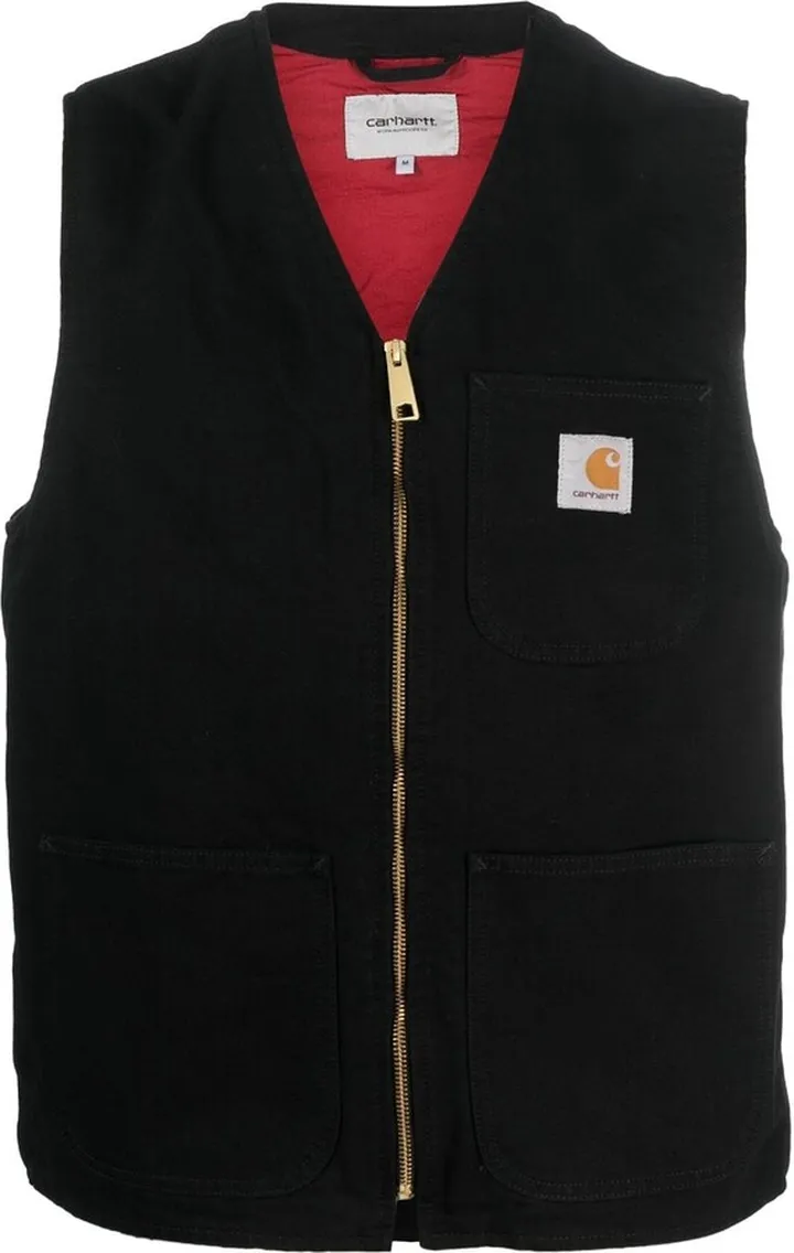 V-neck organic-cotton vest