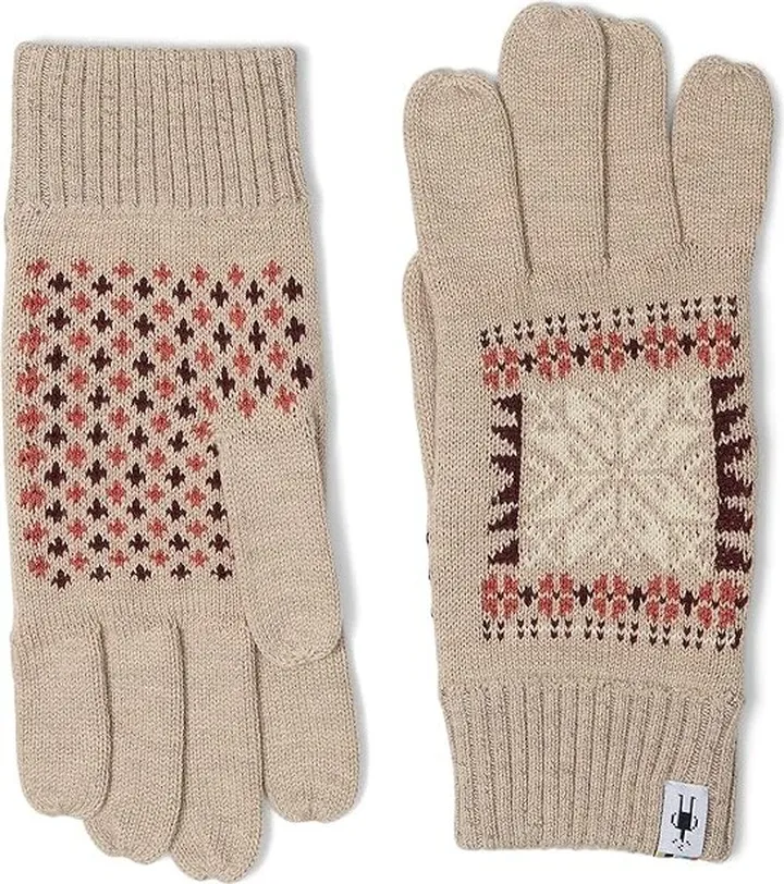 Smartwool Fair Isle Snowflake Gloves (Dune Heather) Ski Gloves