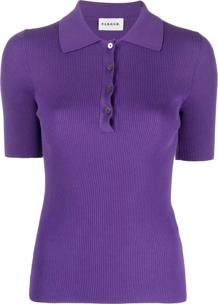 Fine-Ribbed Polo Shirt