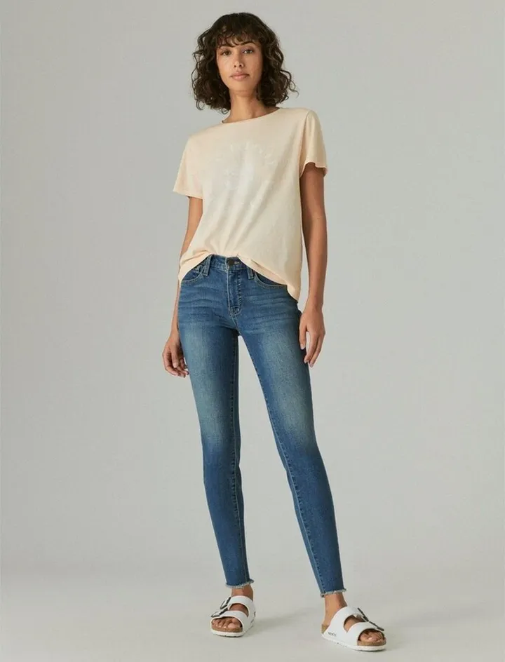 Lucky Brand Women's Ava Skinny Jean - Medium Blue 24 x 27