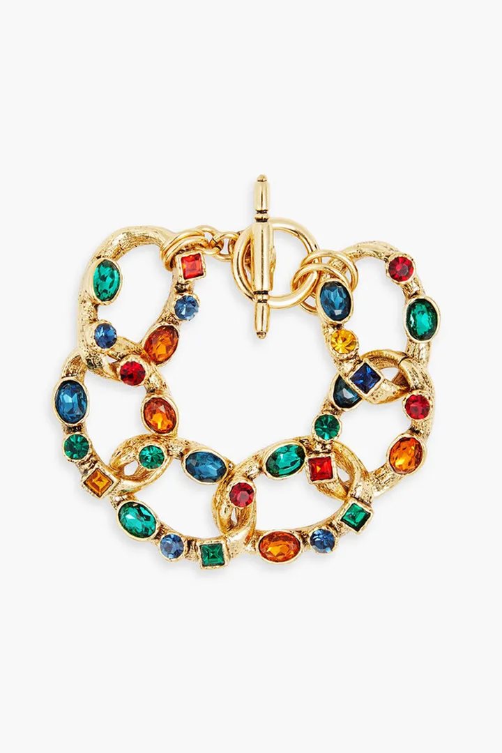Gold-tone crystal bracelet