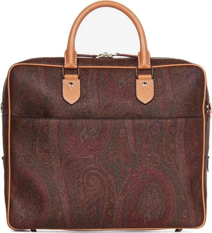 Etro Paisley Pattern Zipped Briefcase