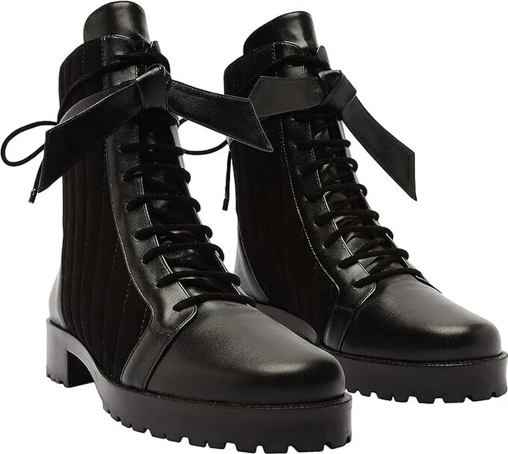 Alexandre Birman Quilted Clarita Combat (Black) Women's Pull-on Boots