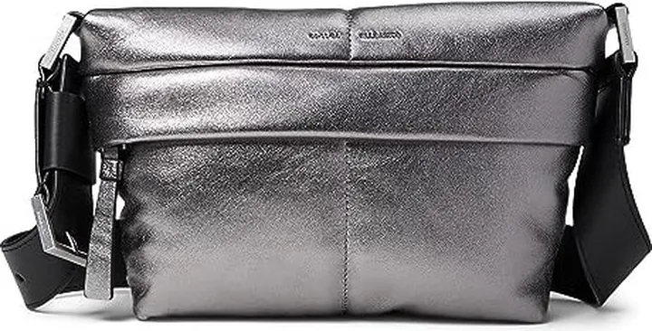 AllSaints Colette Quilt Crossbody (Silver) Handbags