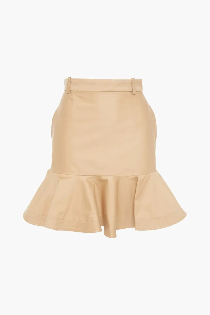 Orla fluted cotton-twill mini skirt
