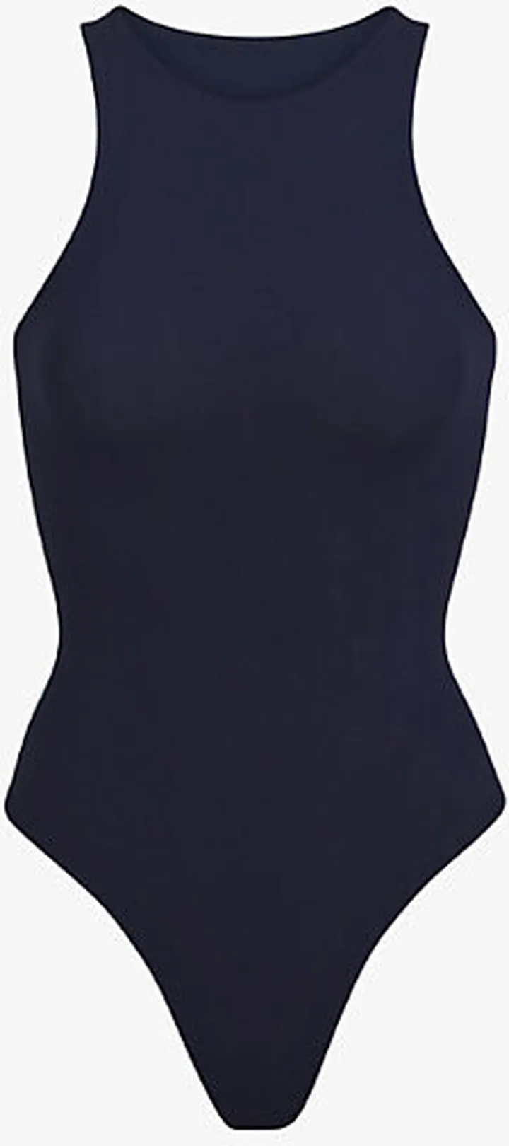 Womens Navy Fits Everybody High-neck Stretch-jersey Body Xxxl