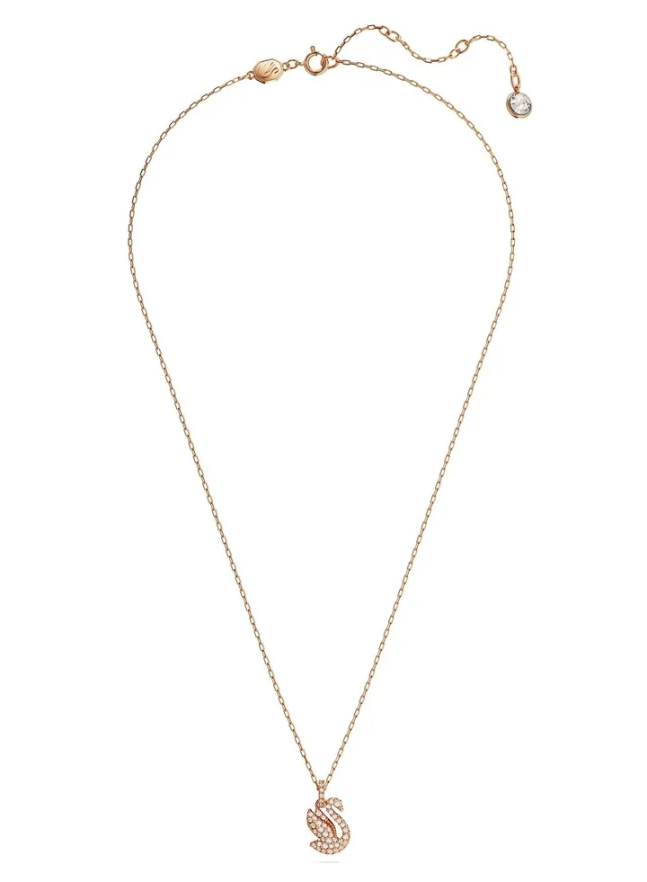 Iconic Swan Pendant Rose-Gold Tone Plated Necklace