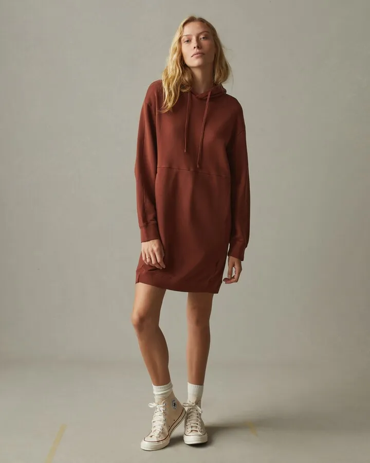 Premium Midweight Hooded Dress - Smoked Cayenne