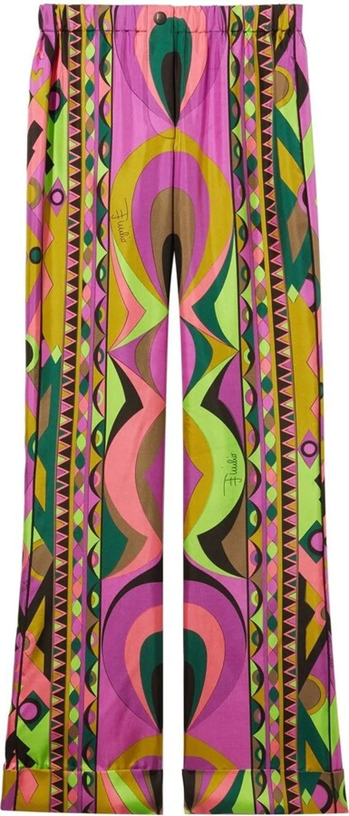 Rombi-print straight-leg trousers
