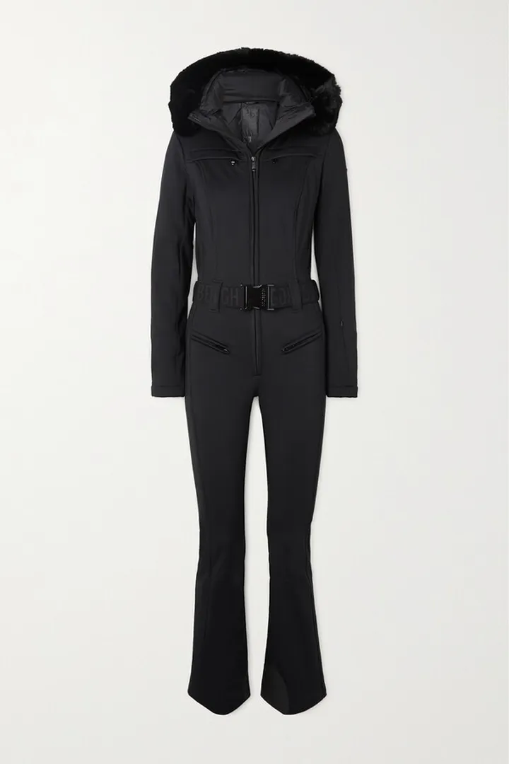 Goldbergh - Parry Belted Hooded Faux Fur-trimmed Ski Suit - Black
