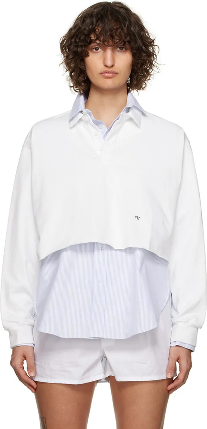 HommeGirls Off-White Cropped Polo