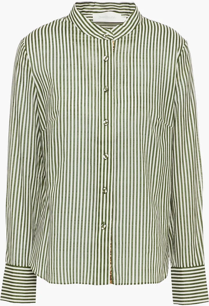 Striped cotton-voile shirt