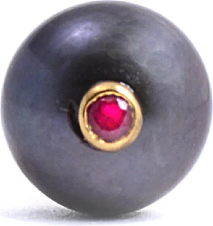Lee Renee - Peacock Pearl & Ruby Tie Pin - Gold
