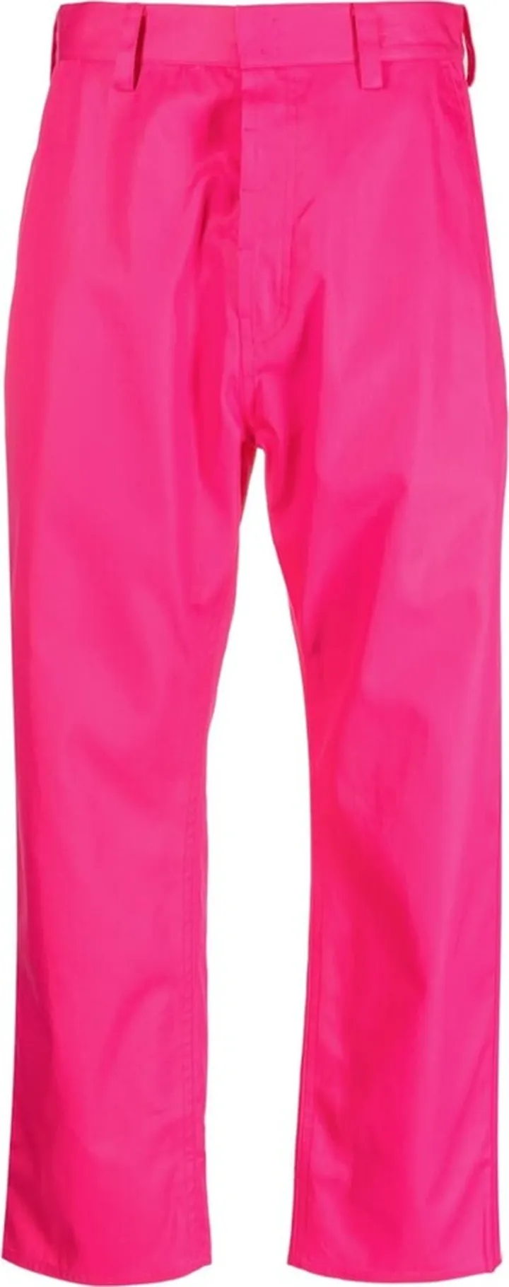 Straight-Leg Cropped Cotton Trousers
