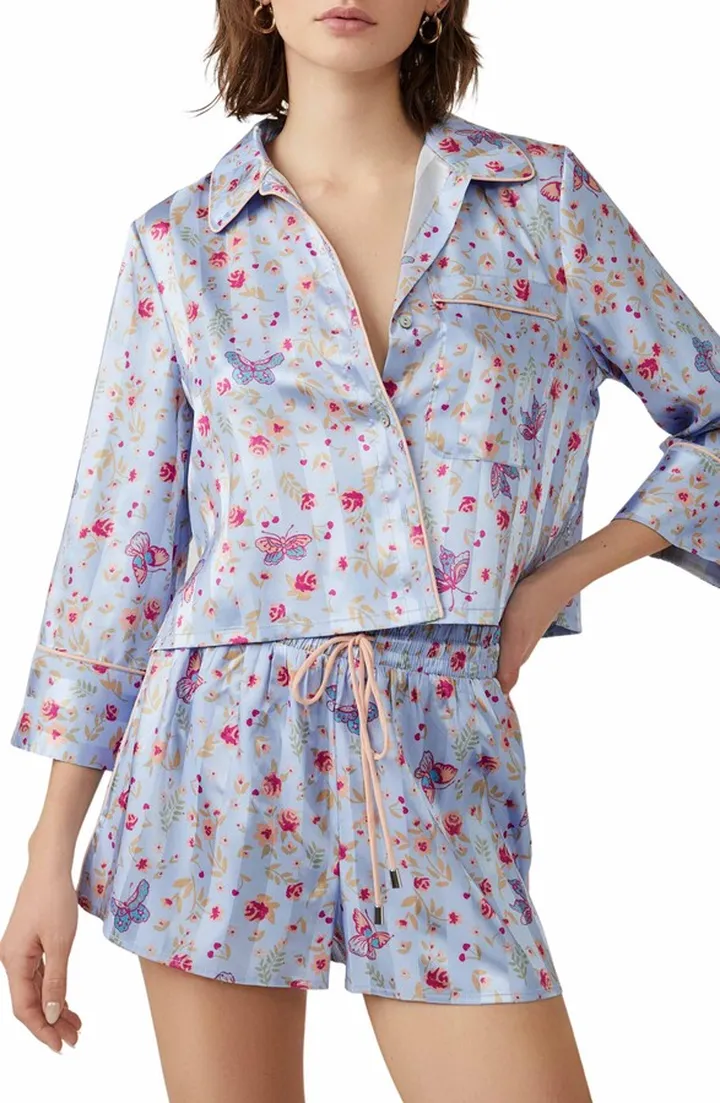 Pillow Talk Satin Short Crop Pajamas