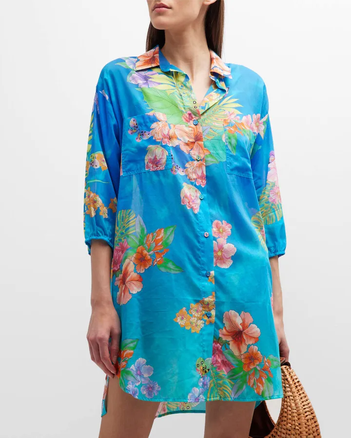 Butterfly Mini Shirtdress
