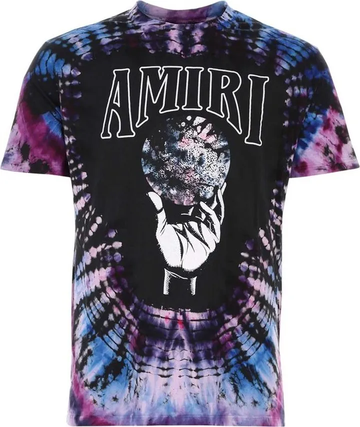 Amiri Logo Printed Tie-Dye Crewneck T-Shirt