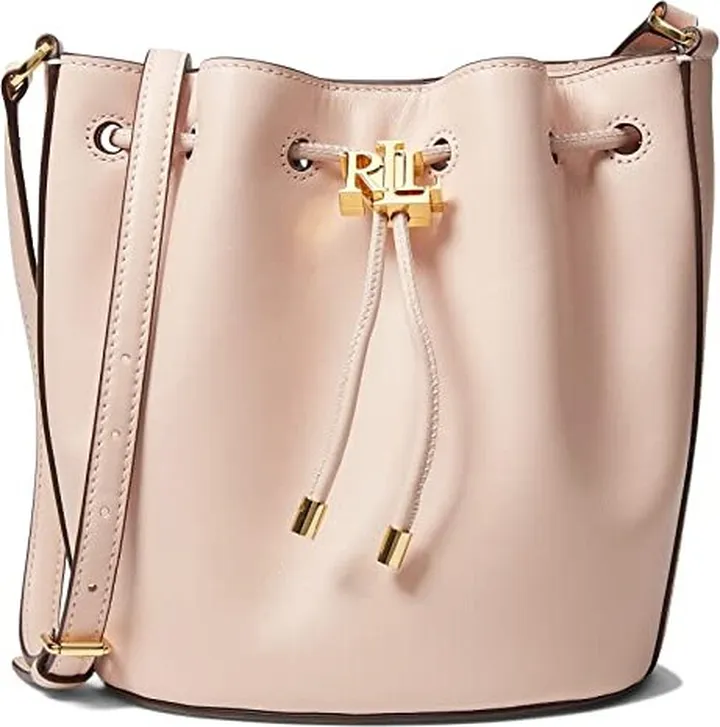 LAUREN Ralph Lauren Leather Medium Andie Drawstring Bag (Light Pink) Handbags