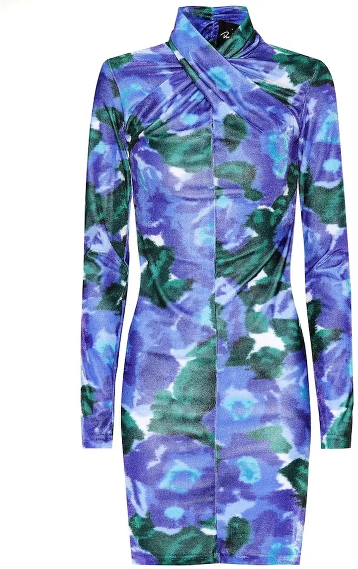 Floral velvet minidress