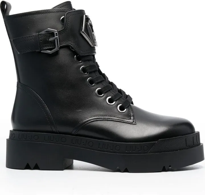 Logo-Plaque Combat Boots