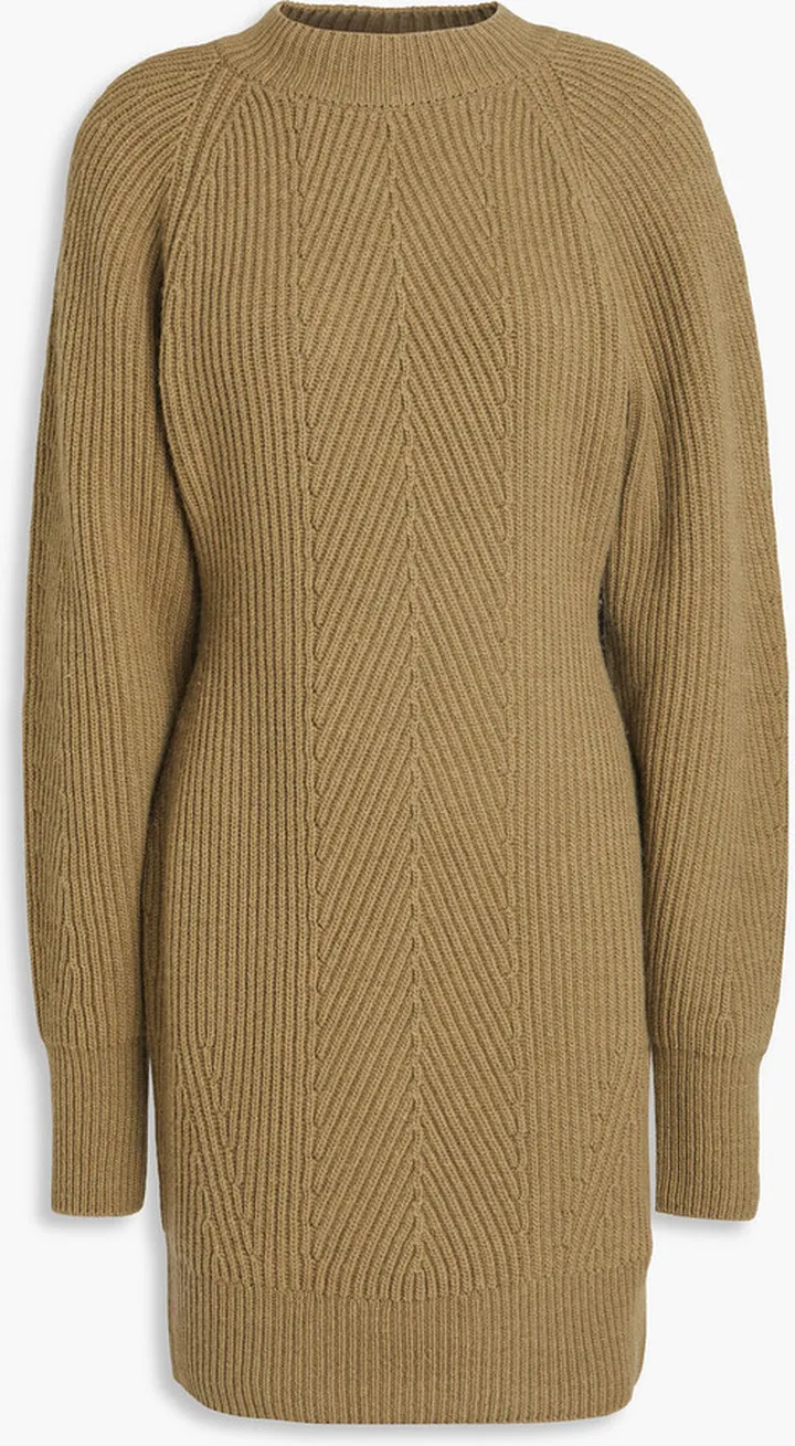 Ribbed wool mini dress