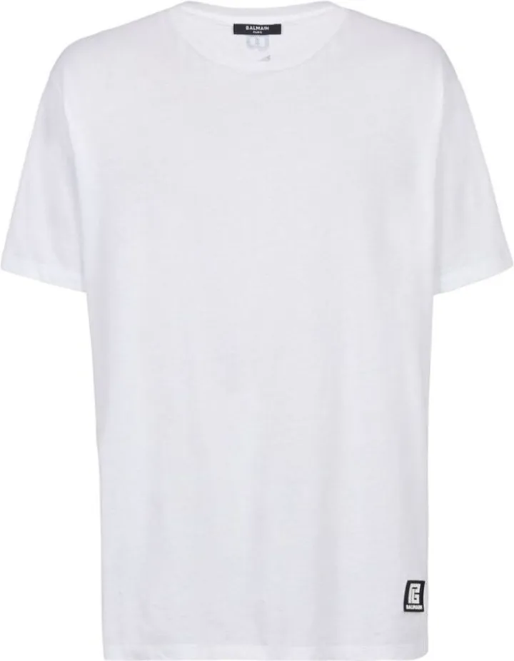 Balmain Cotton Logo Patch T-Shirt