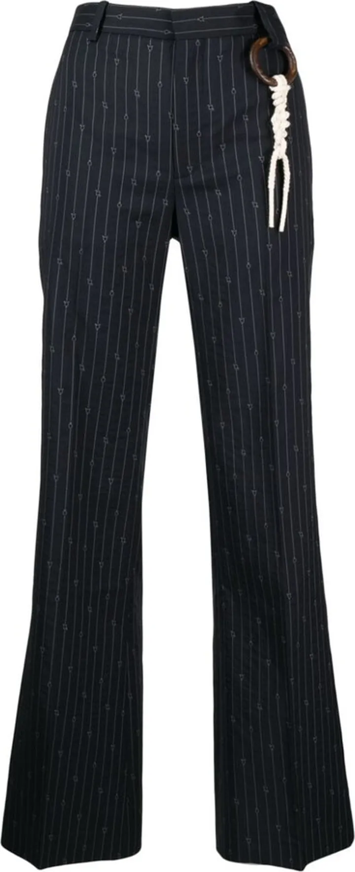 Pinstripe Straight-Leg Trousers