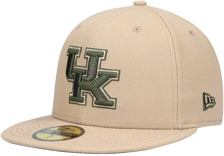Men's New Era Tan Kentucky Wildcats Camel & Rifle 59Fifty Fitted Hat