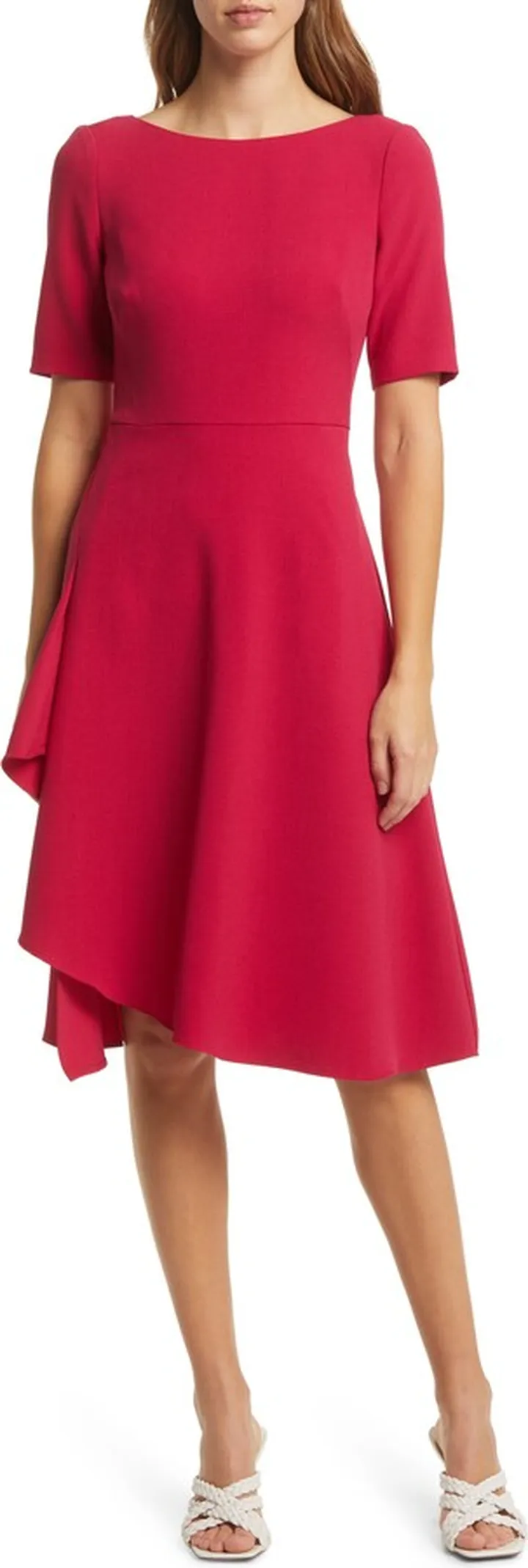 Side Ruffle A-Line Dress