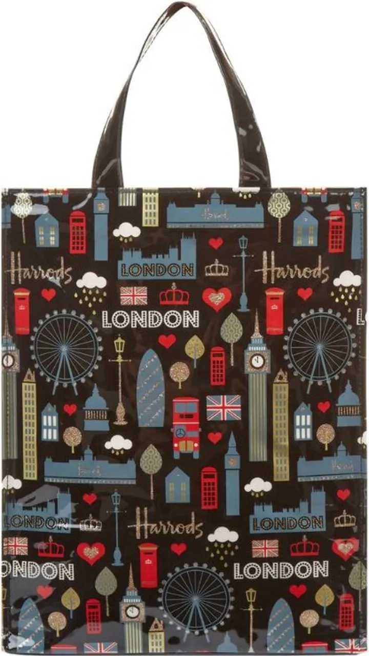 Harrods Glitter London Medium Shopper Bag