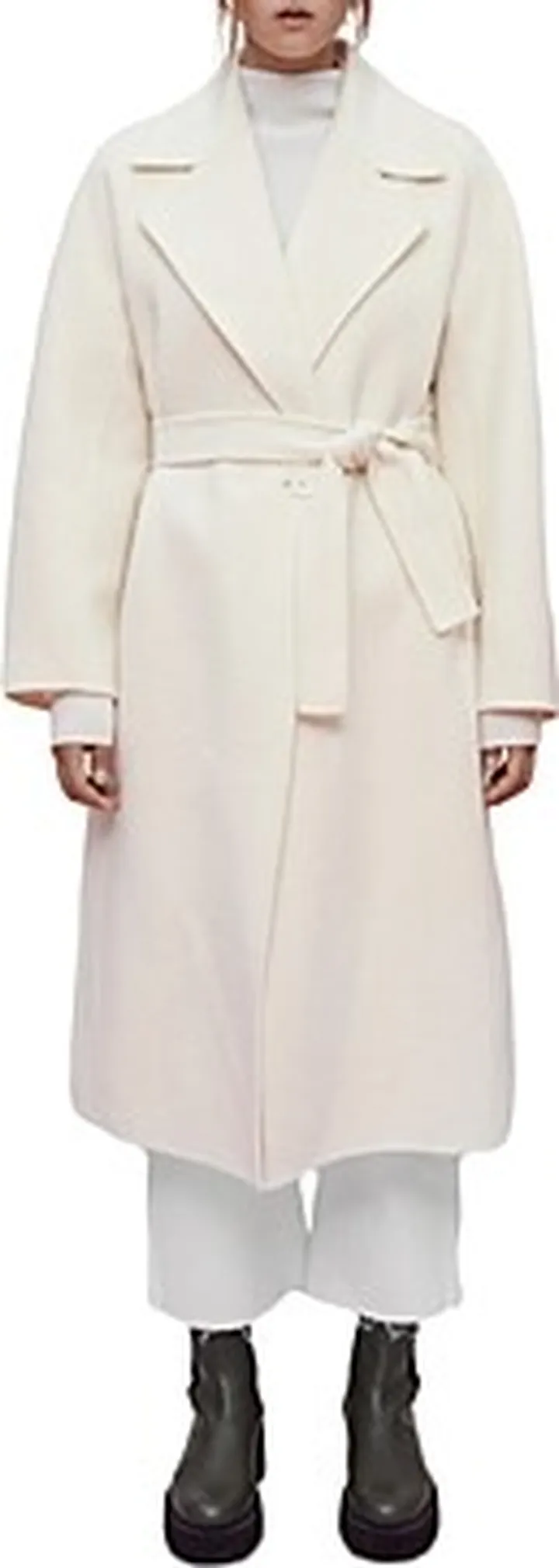 Maje Gwendal Belted Wool Blend Coat