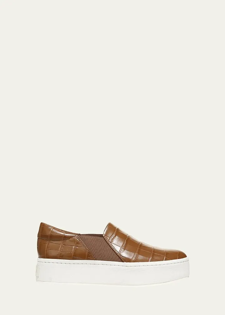 Warren Croco Slip-On Sneakers