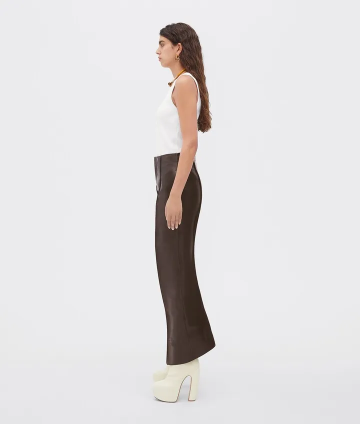 Curved Shape Leather Trousers