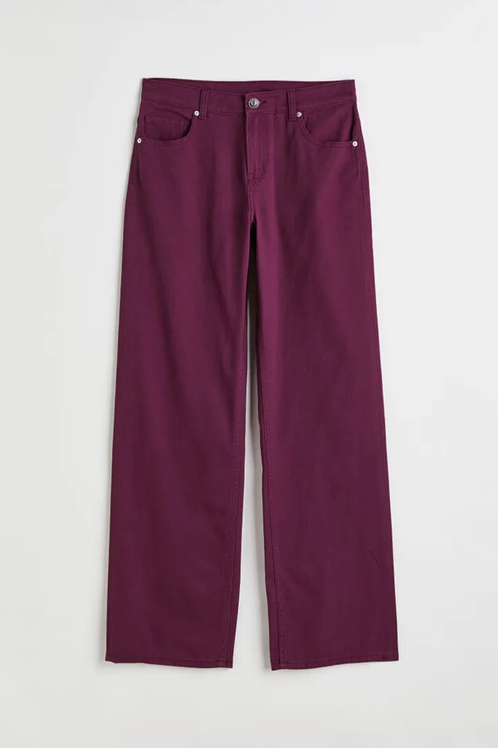 Wide-leg Twill Pants