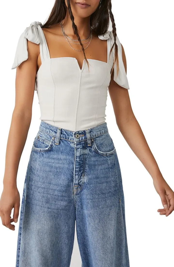 Lola Shoulder Tie Seamed Bodysuit