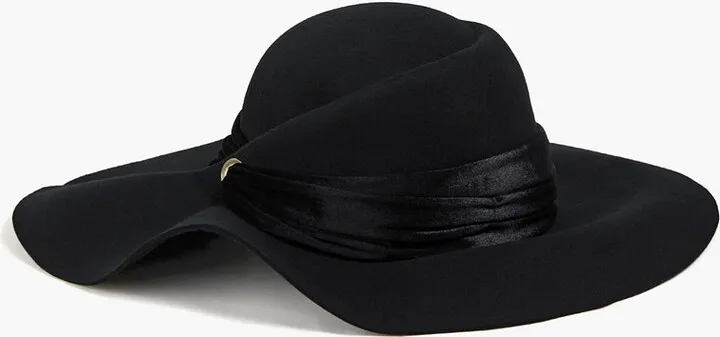Emmanuelle velvet-trimmed wool-felt fedora