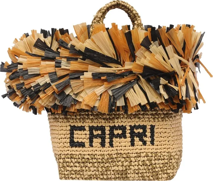 Small Tote With Logo And Fringes