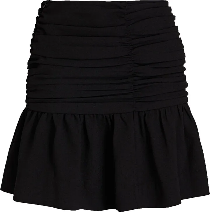 Ruched stretch-crepe mini skirt