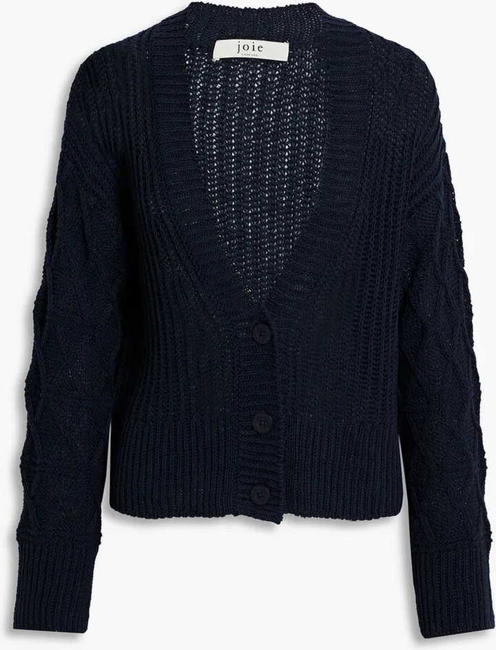 Deming cotton and linen-blend cardigan