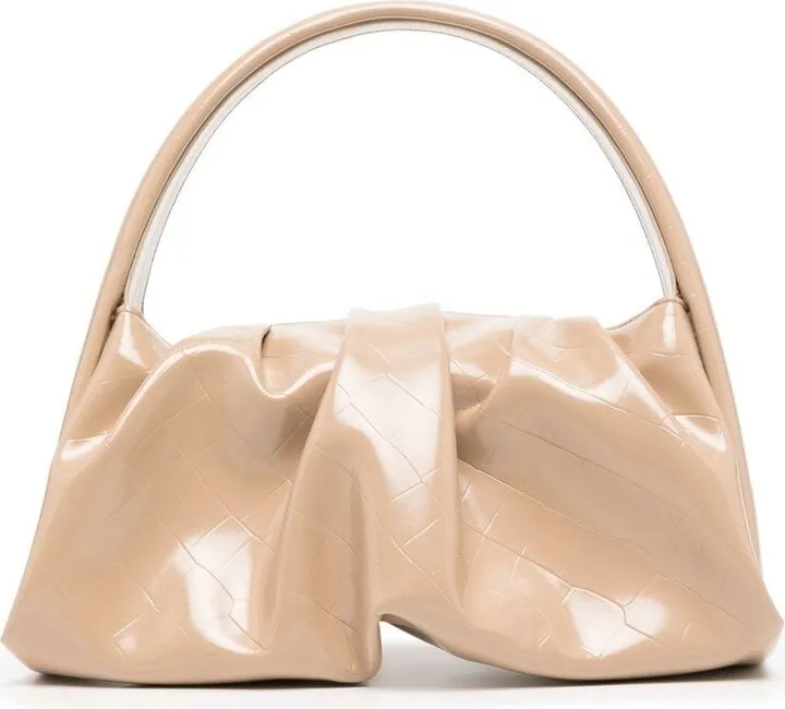 Hera patent-effect shoulder bag
