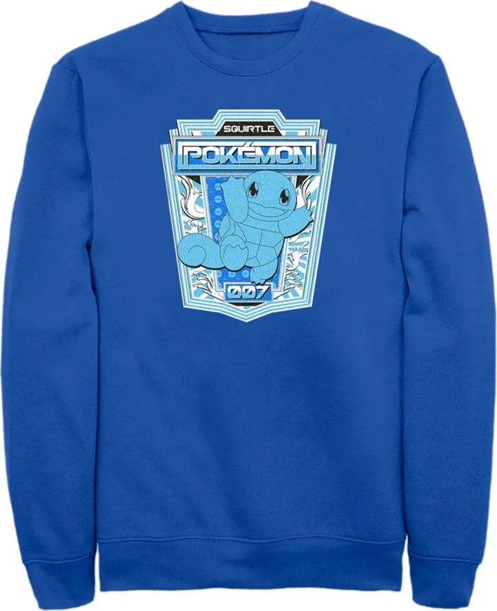 Men's Pokemon Squirtle Metallic Badge Sweatshirt - Royal Blue - X Large