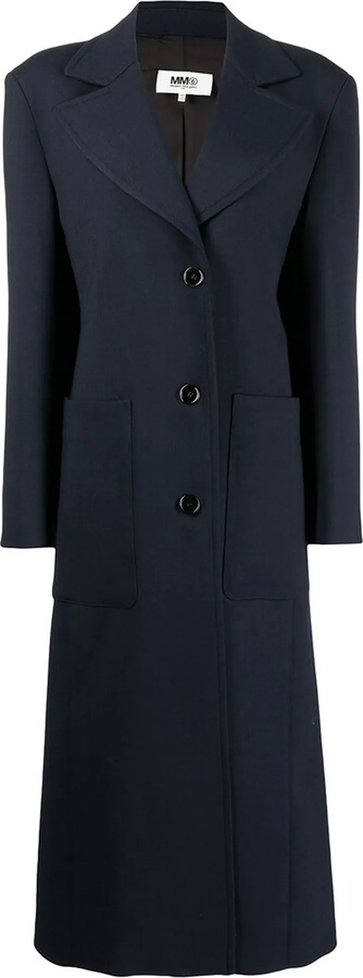 Sculpted-Shoulder Single-Breasted Coat