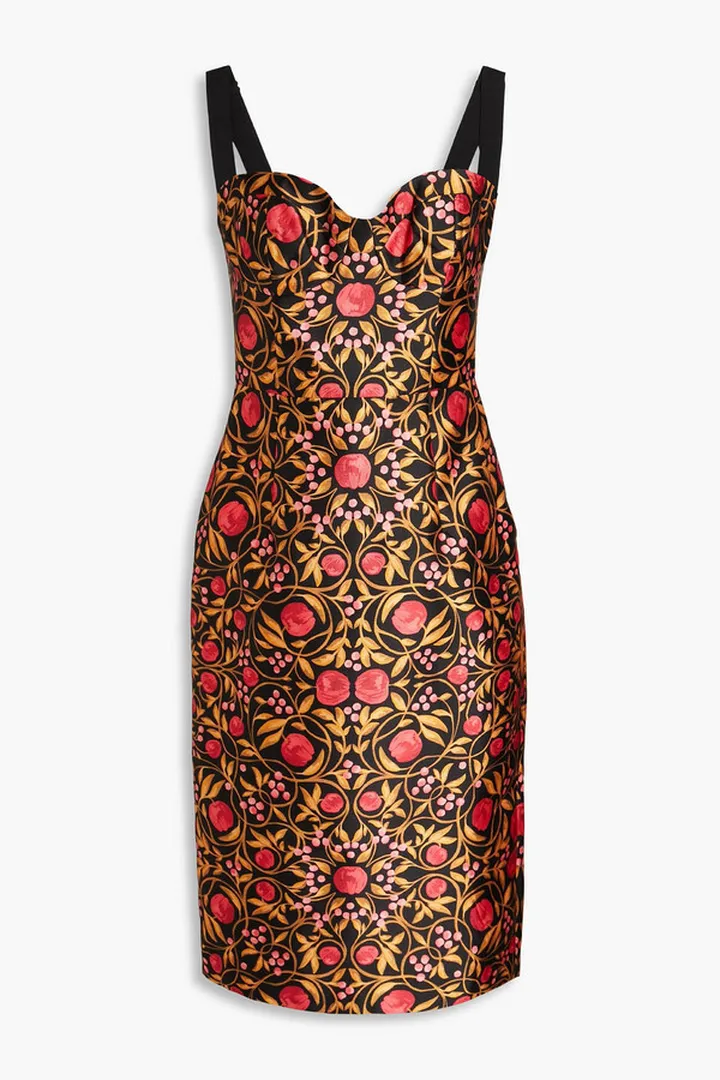 Martine floral-print twill dress