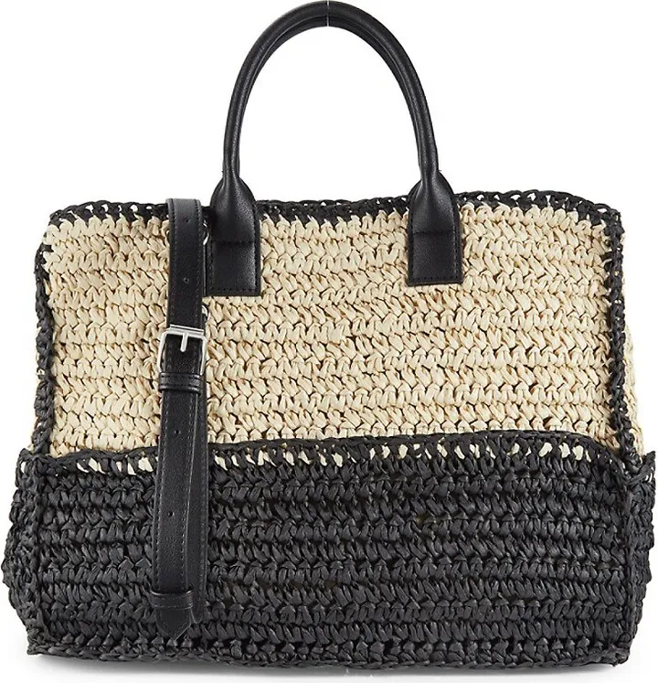 Seasonal Two-Tone Woven Tote